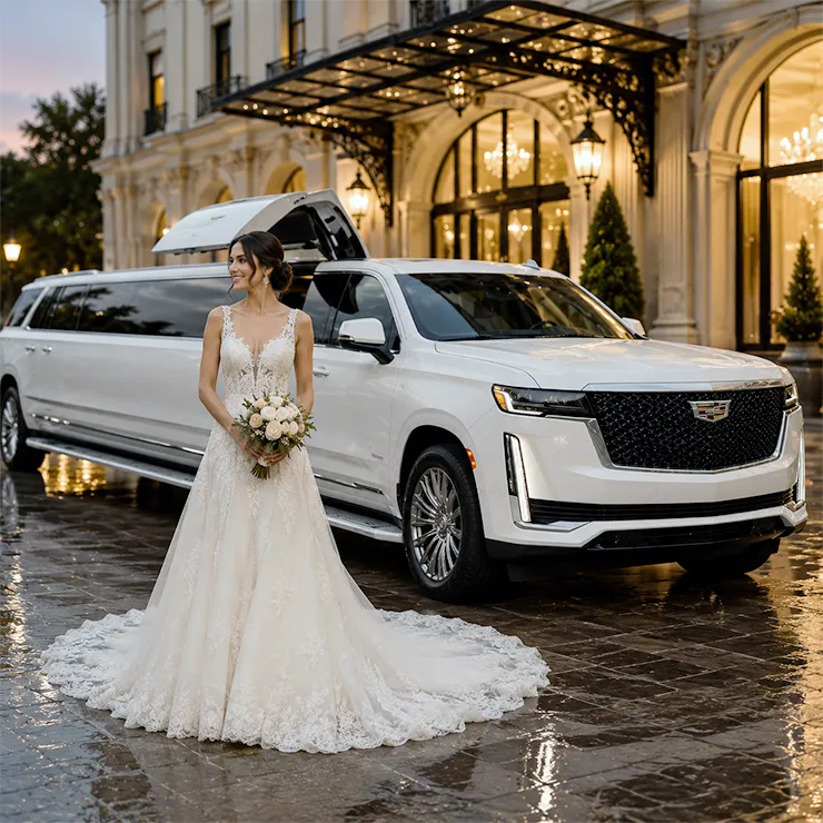 wedding-transportation -service-luxury- Rolls-Royce-with ribbon